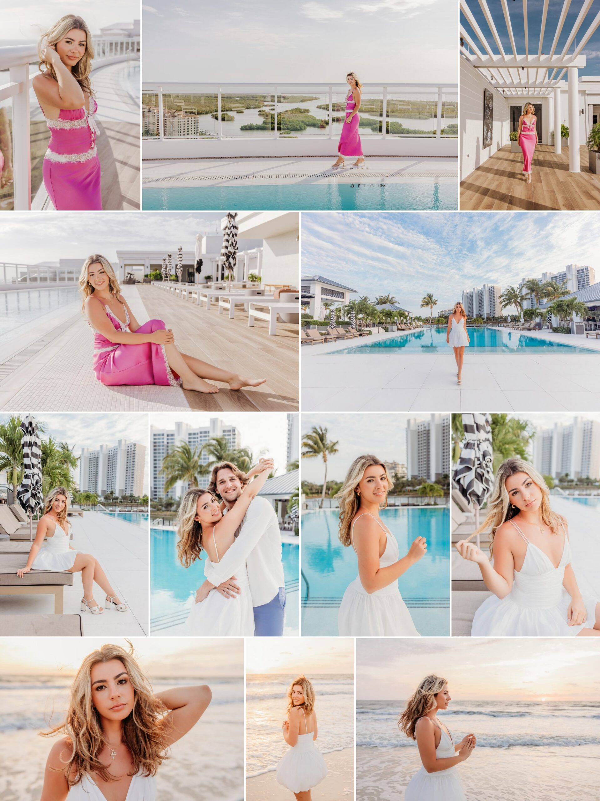 Senior beach portrait at golden hour by Naples senior photographer Kelly Jones